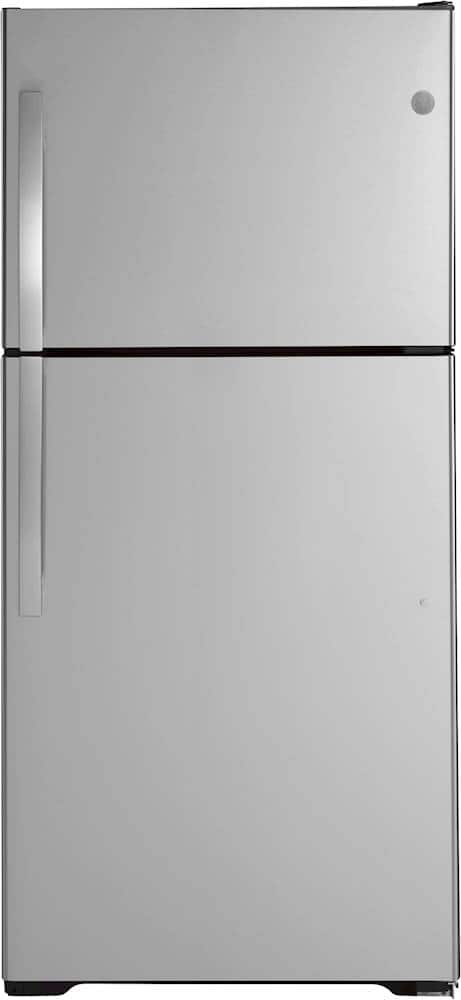 GE – 30 in. Wide 19.2 Cu. Ft. Top-Freezer Refrigerator with Premium Inner Door Modular Bins – Stainless Steel