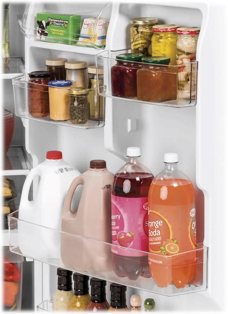 GE – 30 in. Wide 19.2 Cu. Ft. Top-Freezer Refrigerator with Premium Inner Door Modular Bins – Stainless Steel