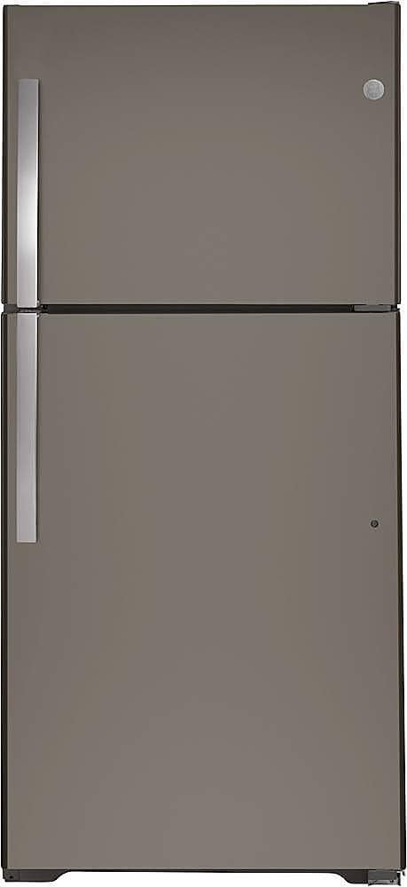 GE – 30 in. Wide 19.2 Cu. Ft. Top-Freezer Refrigerator with Garage Ready Design – Slate