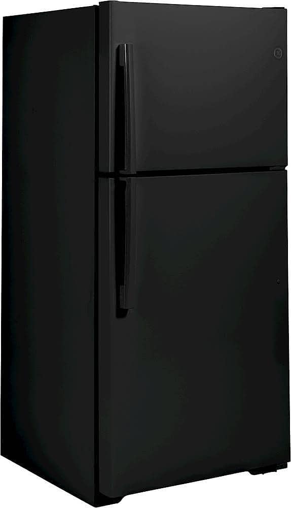GE – 30 in. Wide 19.2 Cu. Ft. Top-Freezer Refrigerator with Garage Ready Performance – Black