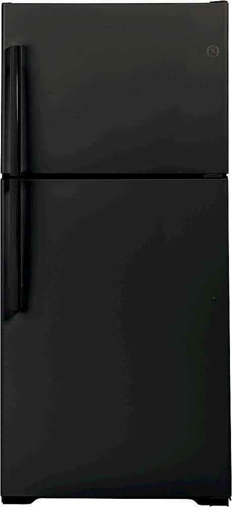 GE – 30 in. Wide 19.2 Cu. Ft. Top-Freezer Refrigerator with Garage Ready Performance – Black