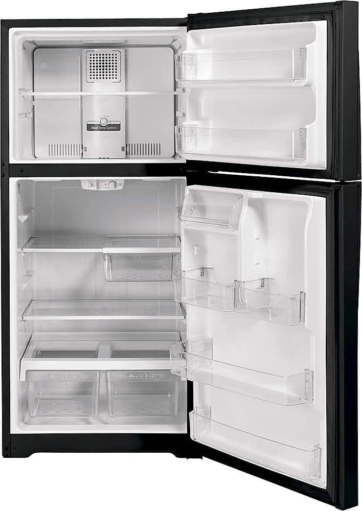 GE – 30 in. Wide 19.2 Cu. Ft. Top-Freezer Refrigerator with Garage Ready Performance – Black