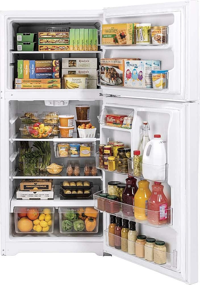 GE – 30 in. Wide 19.2 Cu. Ft. Top-Freezer Refrigerator with Garage Ready Performance – White