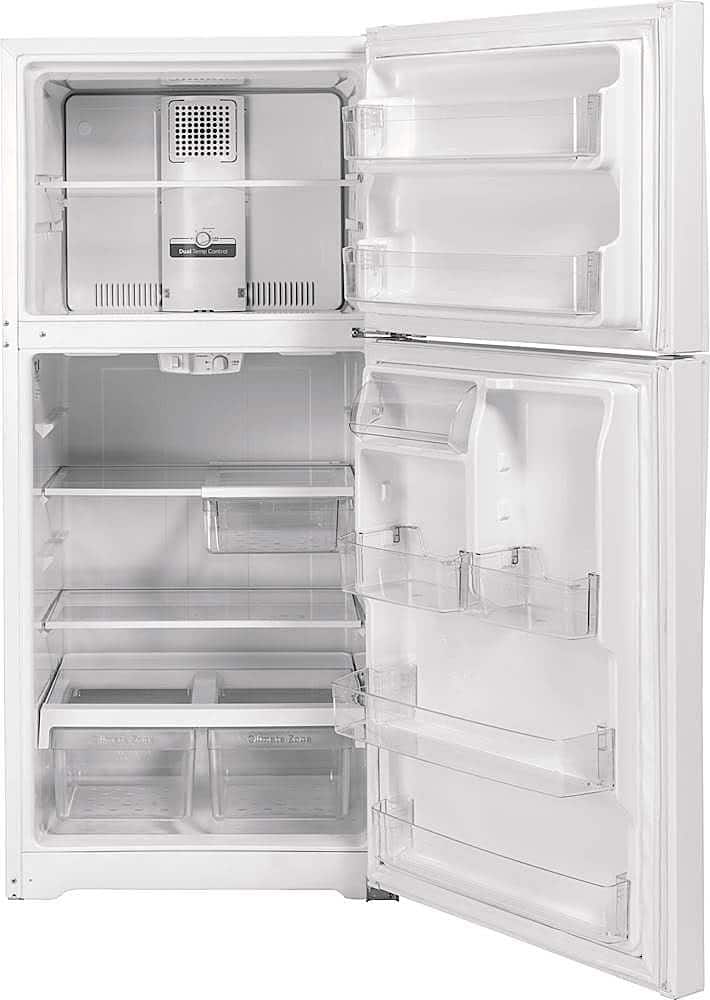 GE – 30 in. Wide 19.2 Cu. Ft. Top-Freezer Refrigerator with Garage Ready Performance – White