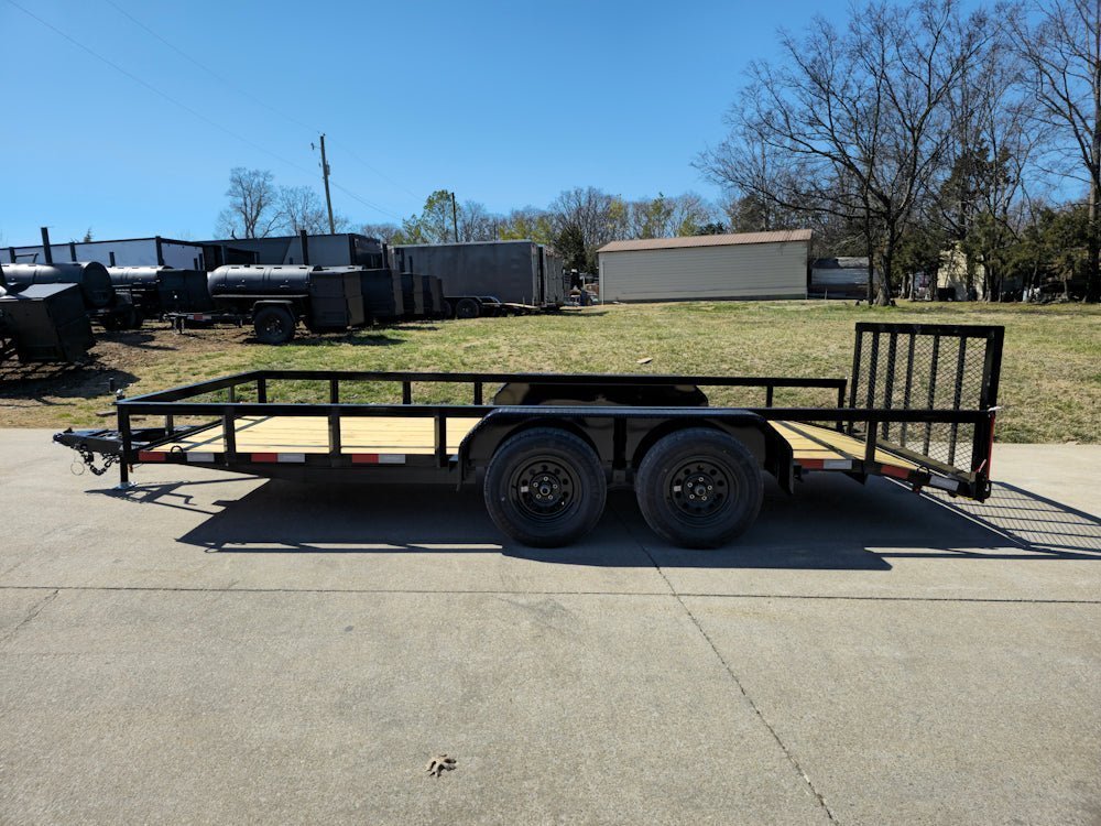 6’4″ x 16 Utility Trailer Double Axle Dovetail With Gate Powder Coated (2) 3500lb Axles - Prioka
