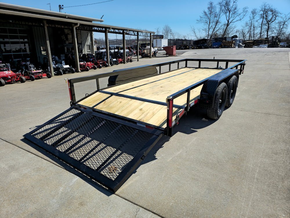 6’4″ x 16 Utility Trailer Double Axle Dovetail With Gate Powder Coated (2) 3500lb Axles - Prioka