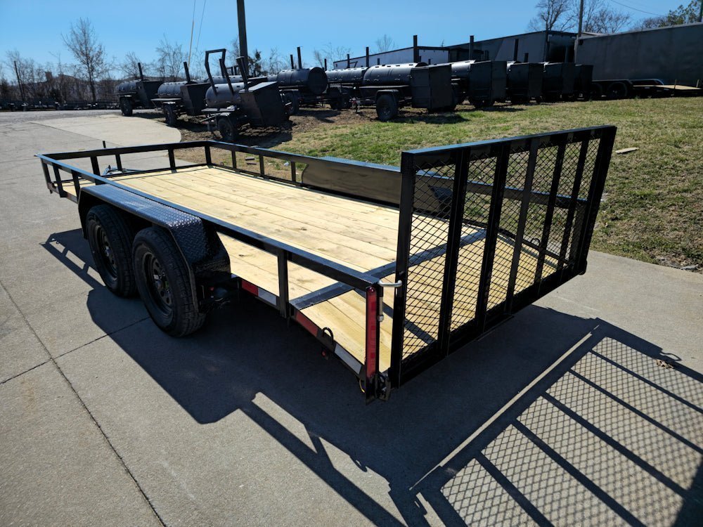 6’4″ x 16 Utility Trailer Double Axle Dovetail With Gate Powder Coated (2) 3500lb Axles - Prioka