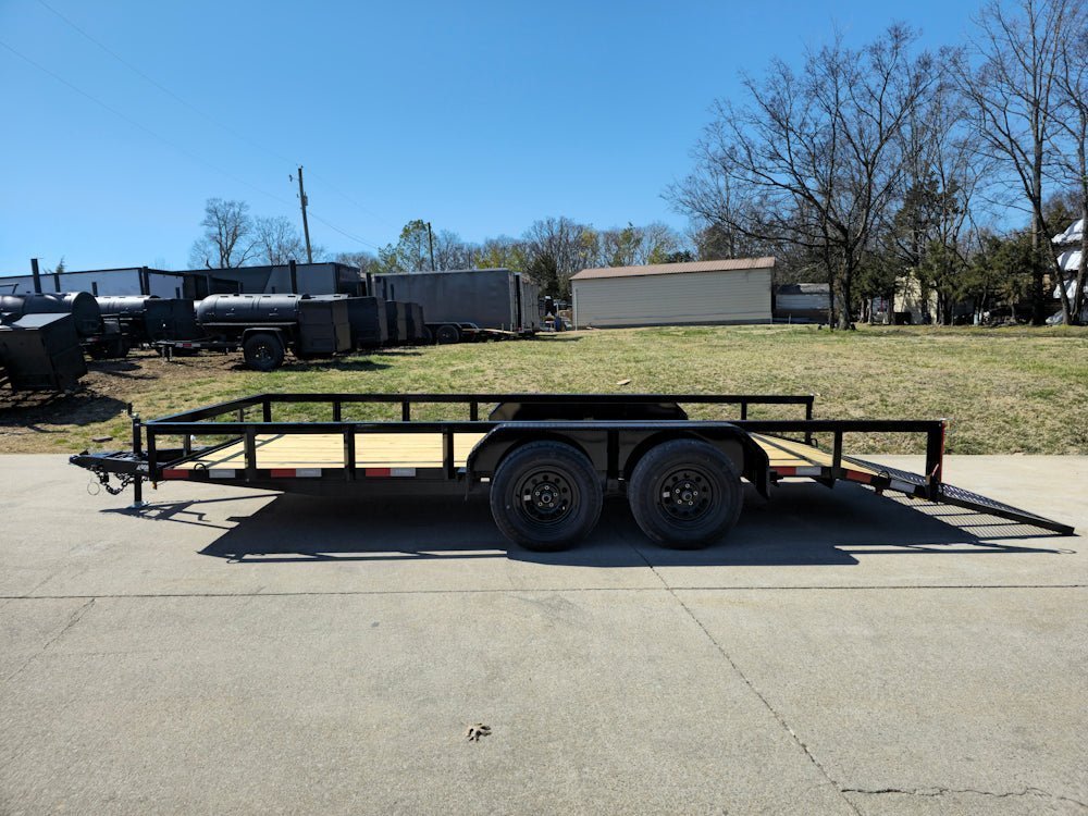6’4″ x 16 Utility Trailer Double Axle Dovetail With Gate Powder Coated (2) 3500lb Axles - Prioka