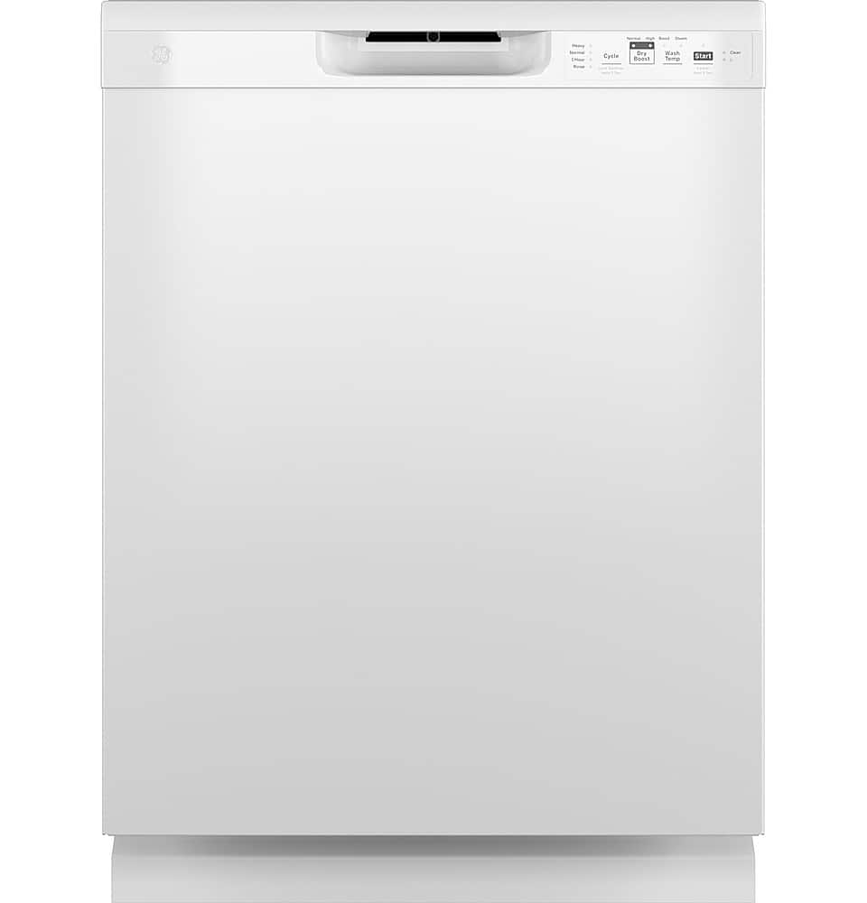 GE – 24″ Front Control Built-In Plastic Tub Dishwasher with Dry Boost and 59 dBA – White