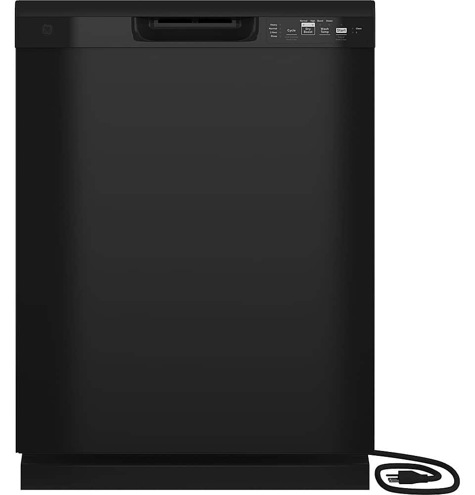 GE – 24″ Front Control Built-In Plastic Tub Dishwasher with Dry Boost and 59 dBA – Black