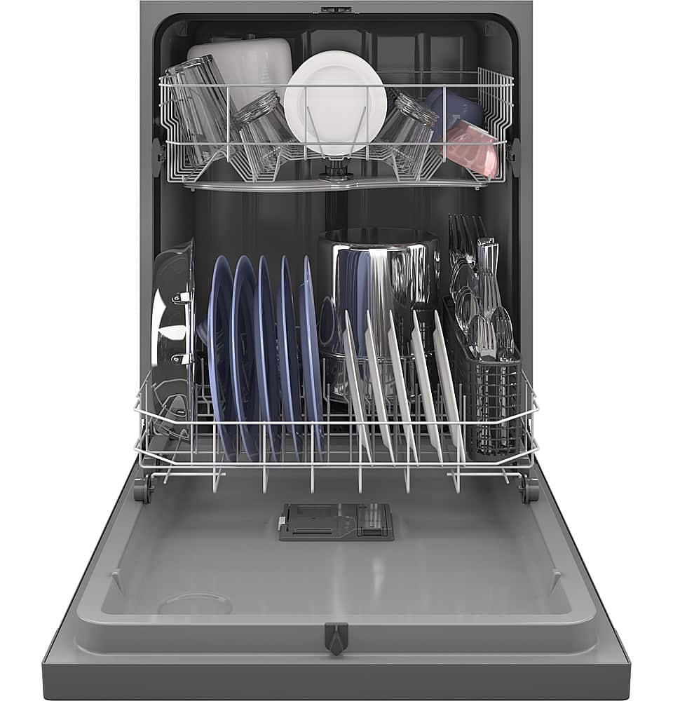 GE – 24″ Front Control Built-In Plastic Tub Dishwasher with Dry Boost and 59 dBA – Stainless Steel