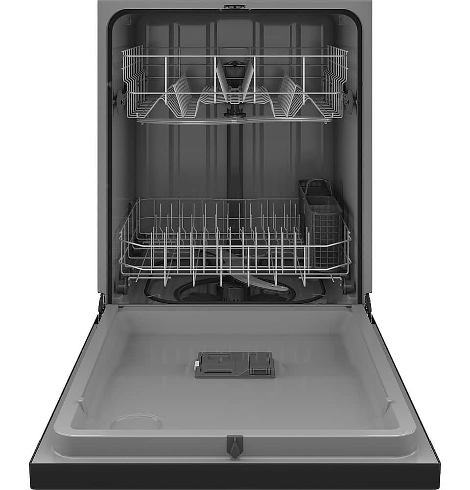 GE – 24″ Front Control Built-In Plastic Tub Dishwasher with Dry Boost and 59 dBA – Black