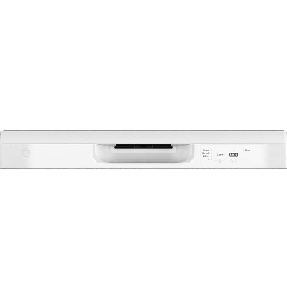 GE – 24″ Front Control Built-In Plastic Tub Dishwasher with Extra Heavy Duty Wash Cycle and 60dBA – White