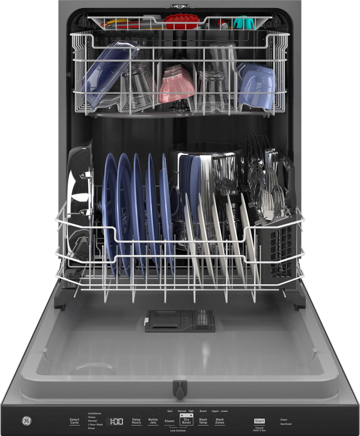 GE – 24″ Top Control Built-In Plastic Tub Dishwasher with 3rd Rack, Bottle Jets and 50 dBA – Stainless Steel