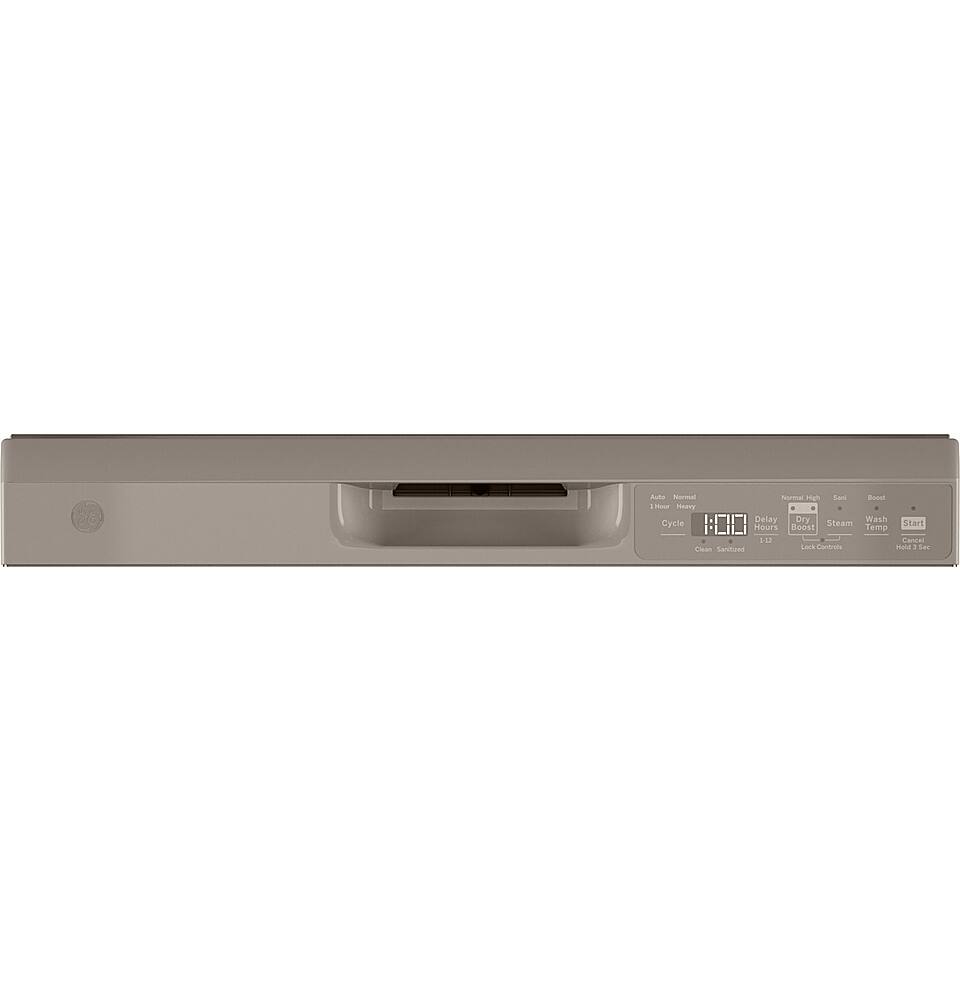 GE – 24″ Front Control Built-In Plastic Tub Dishwasher with Steam + Sanitization and 52 dBA – Slate