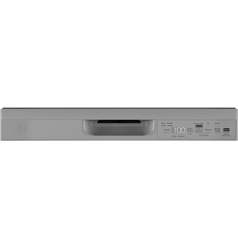 GE – 24″ Front Control Built-In Plastic Tub Dishwasher with Steam + Sanitization and 52 dBA – Stainless Steel