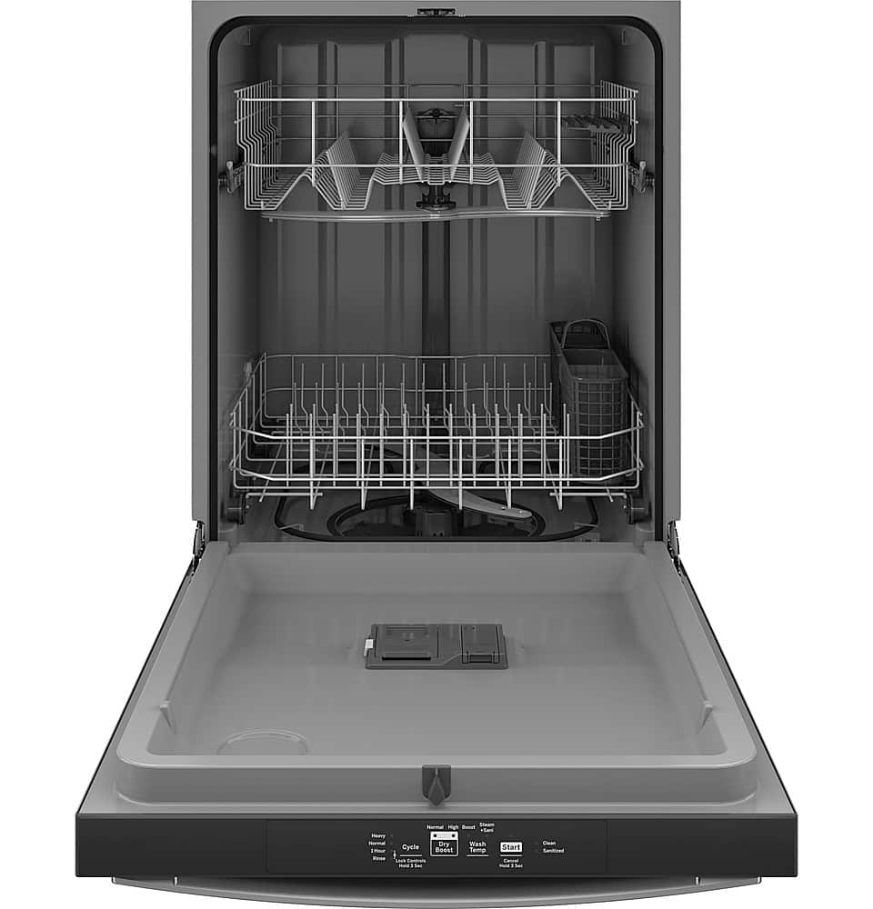 GE – 25″ Top Control Built In Plastic Tub Dishwasher with Dry Boost and 55 dBA – Stainless Steel