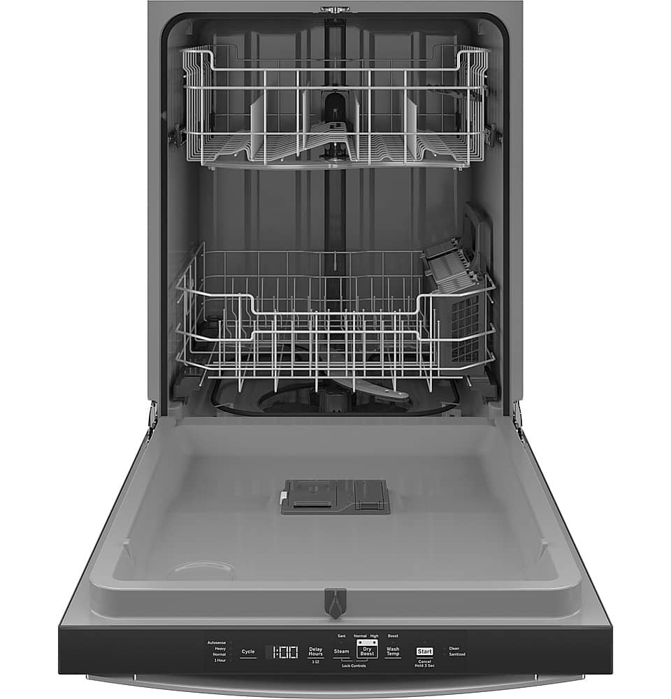 GE – 24″ Top Control Built-In Plastic Tub Dishwasher with Sanitize Cycle and 52 dBA – Stainless Steel