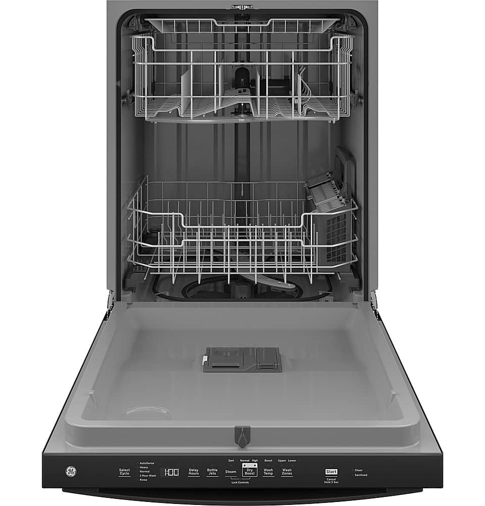 GE – 24″ Top Control Built-In Plastic Tub Dishwasher with 3rd Rack, Dry Boost and 50 dBA – Black