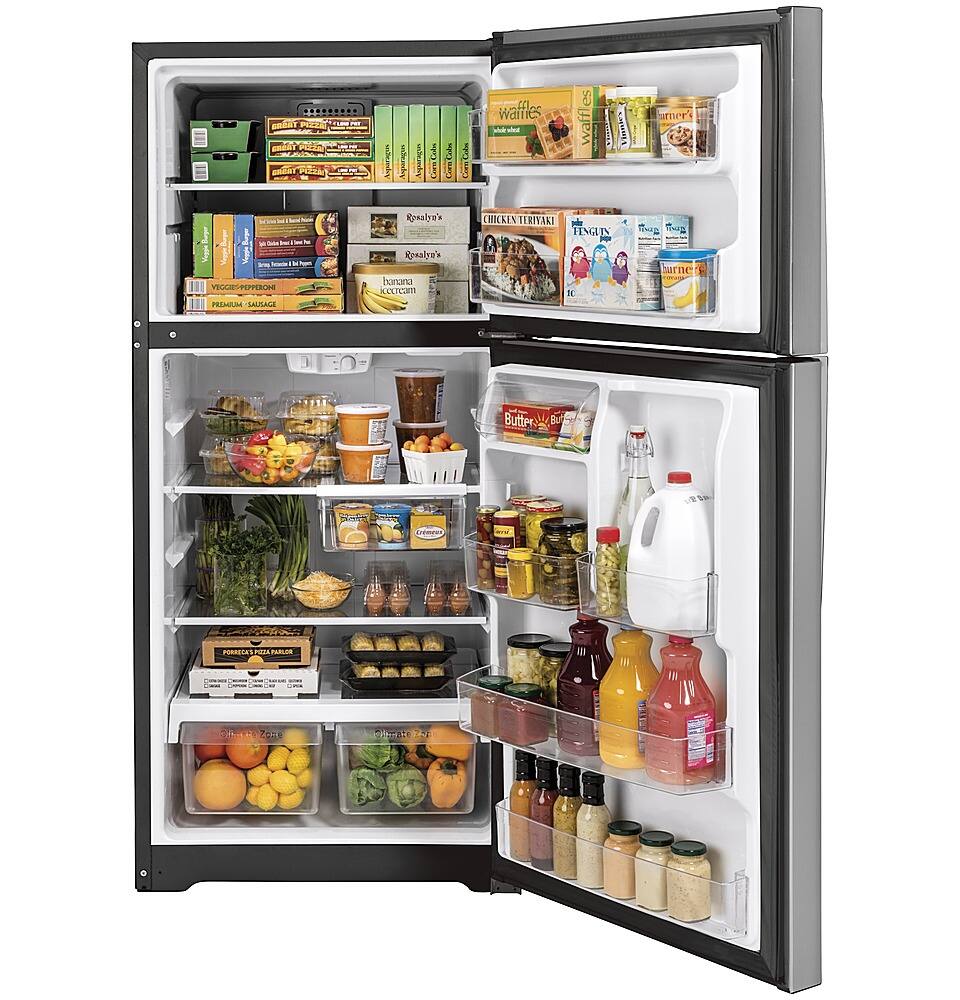 GE – 30 in. Wide 19.2 Cu. Ft. Top-Freezer Refrigerator with Garage Ready Performance – Stainless Steel