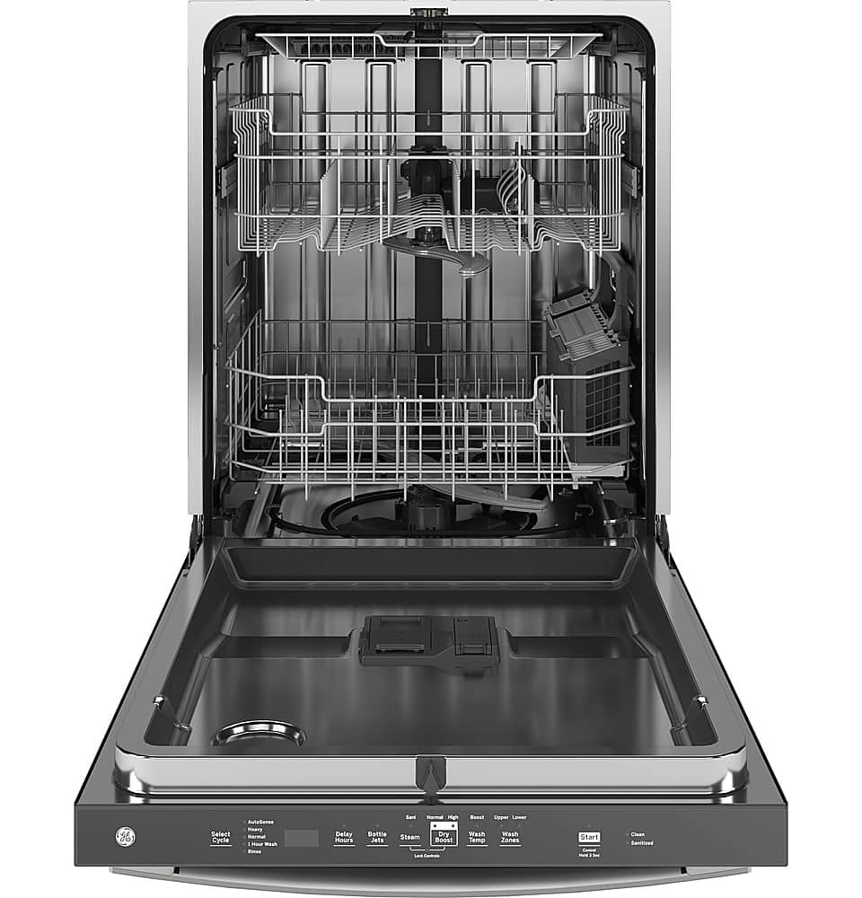 GE – 24″ Top Control Built-In Stainless Steel Tub Dishwasher with 3rd Rack, Sanitize Cycle and 45 dBA – Stainless Steel