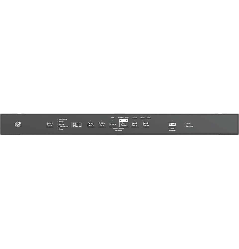 GE – 24″ Top Control Smart Build in Stainless Steel Tub Dishwasher with 3rd Rack, Santize Cycle and 45 dBA – Black