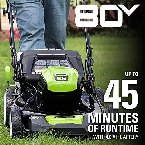 Greenworks Pro 80V 21-Inch Brushless Self-Propelled Lawn Mower, 4Ah Battery Included MO80L410