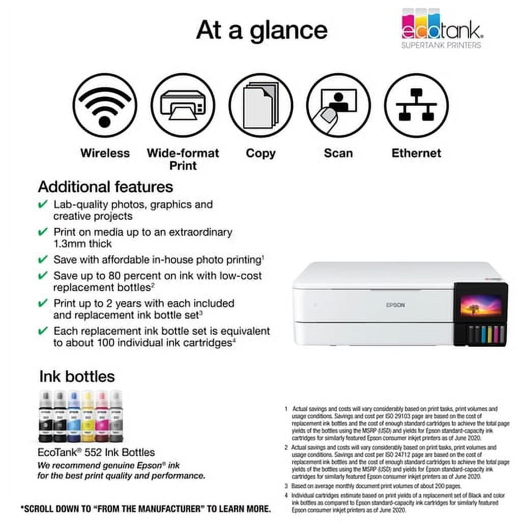 Epson EcoTank Photo ET-8550 All-in-One Wide-format Supertank Printer