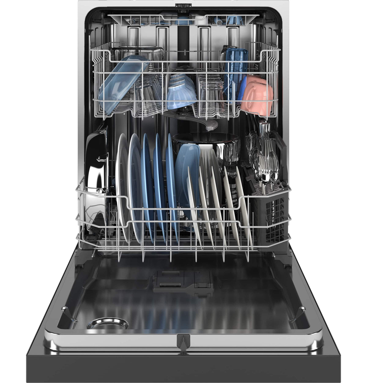 GE – 24″ Front Control Built-In Stainless Steel Tub Dishwasher with 3rd Rack, Sanitize Cycle and 47 dBA – Stainless Steel