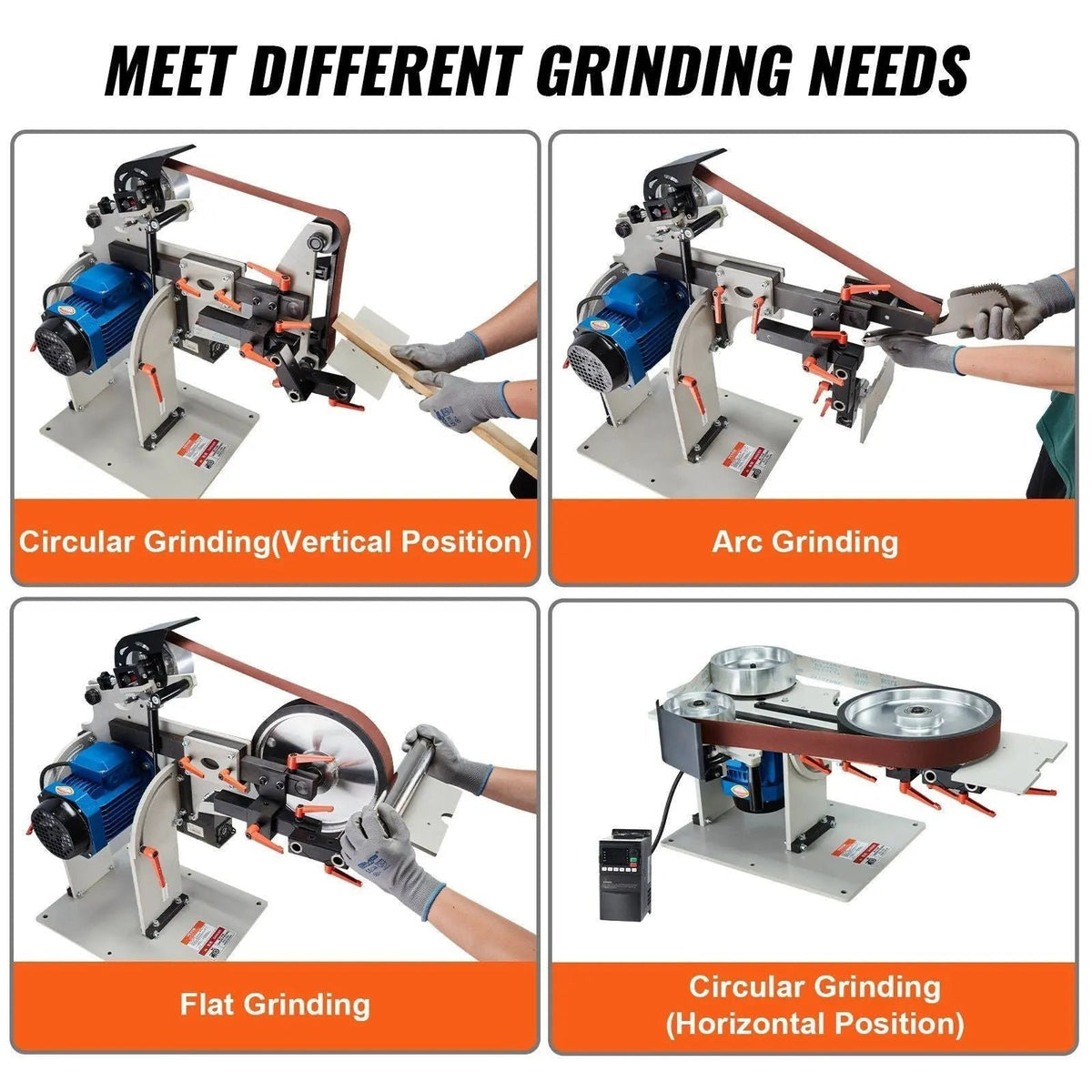 72″ Belt Grinder Sander, VFD, 3 Versatile Grinding Moulds, DOBA-BGS72