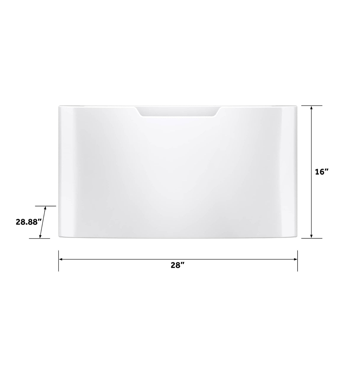 GE – 28 in. Wide and 16 in. Tall Laundry Pedestal with Storage Drawer for Select Washers and Dryers – White