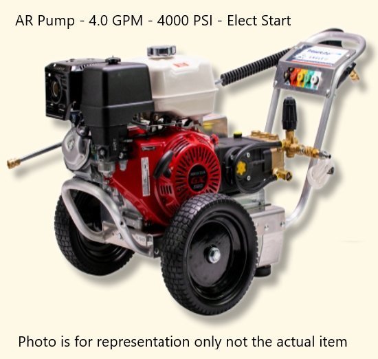 Pressure-Pro Eagle II 4000 PSI @ 4.0 GPM AR Pump Belt Drive Gas Honda Engine Cold Water Pressure Washer w/ Electric Start