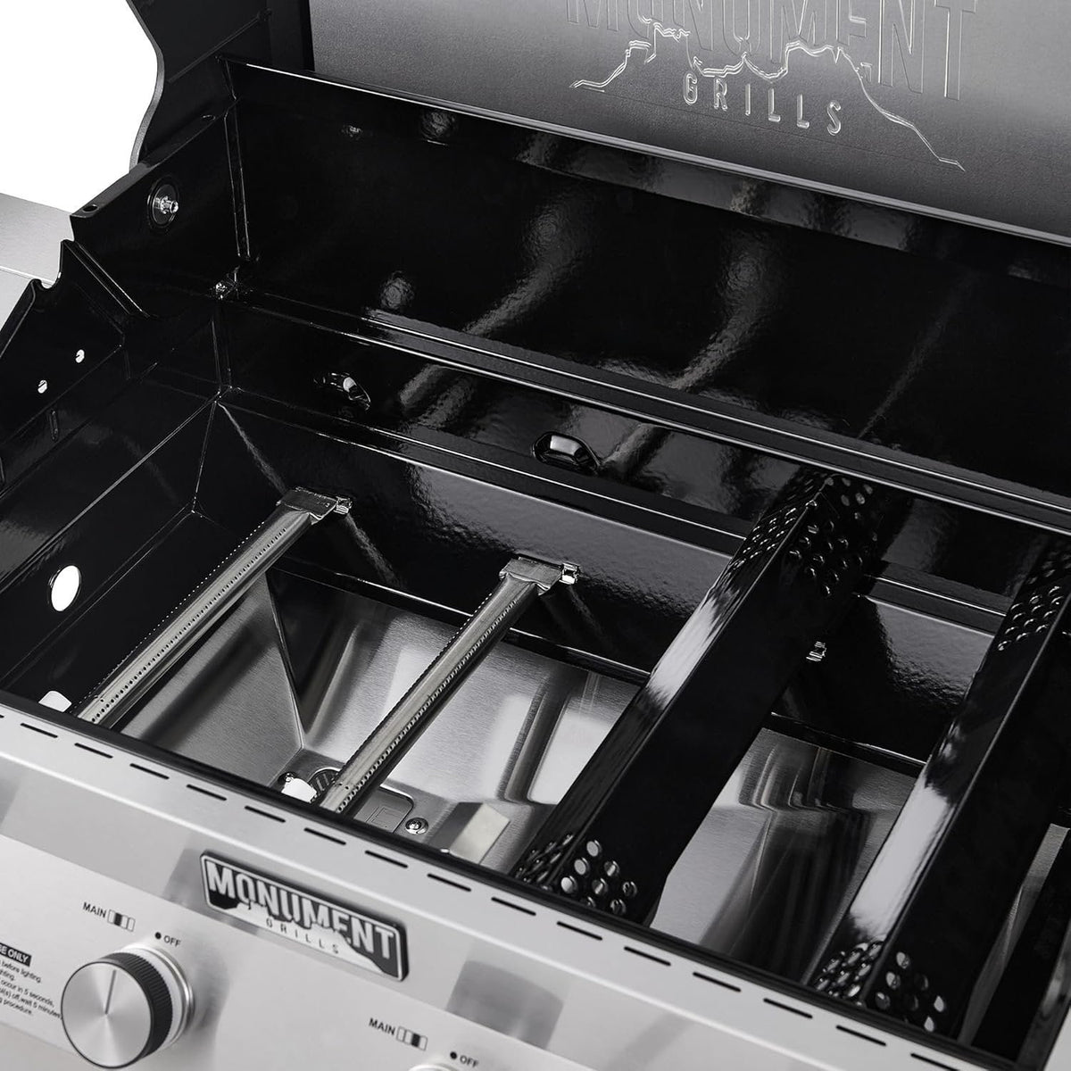 Monument Grills Eminence 405 |Tech Stainless Propane Gas Grill Eminence 405 & Cast Iron Cooking Plate