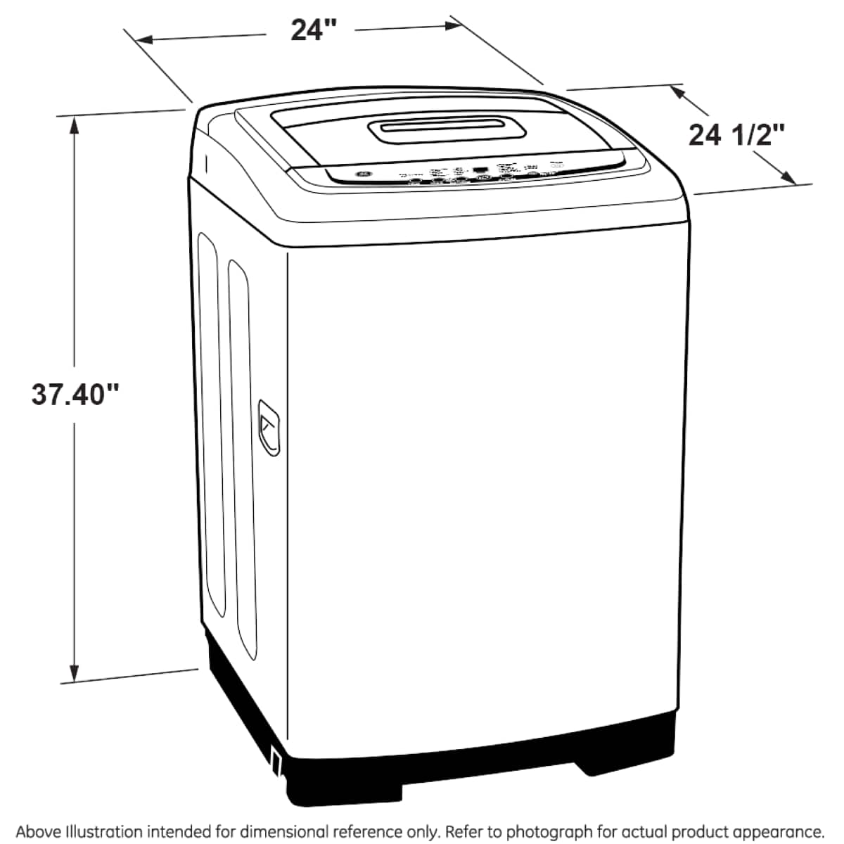 GE – 2.8 Cu. Ft. High-Efficiency Top Load Portable Washer with Stainless Steel Basket and 8 Wash Cycles – White/Black