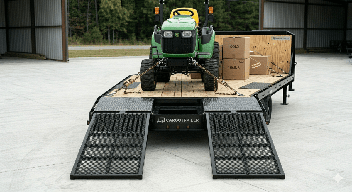 8.5×25 Gooseneck Flatbed Equipment Trailer – Tandem Dual Axle Black – CARGOTRAILER - Prioka