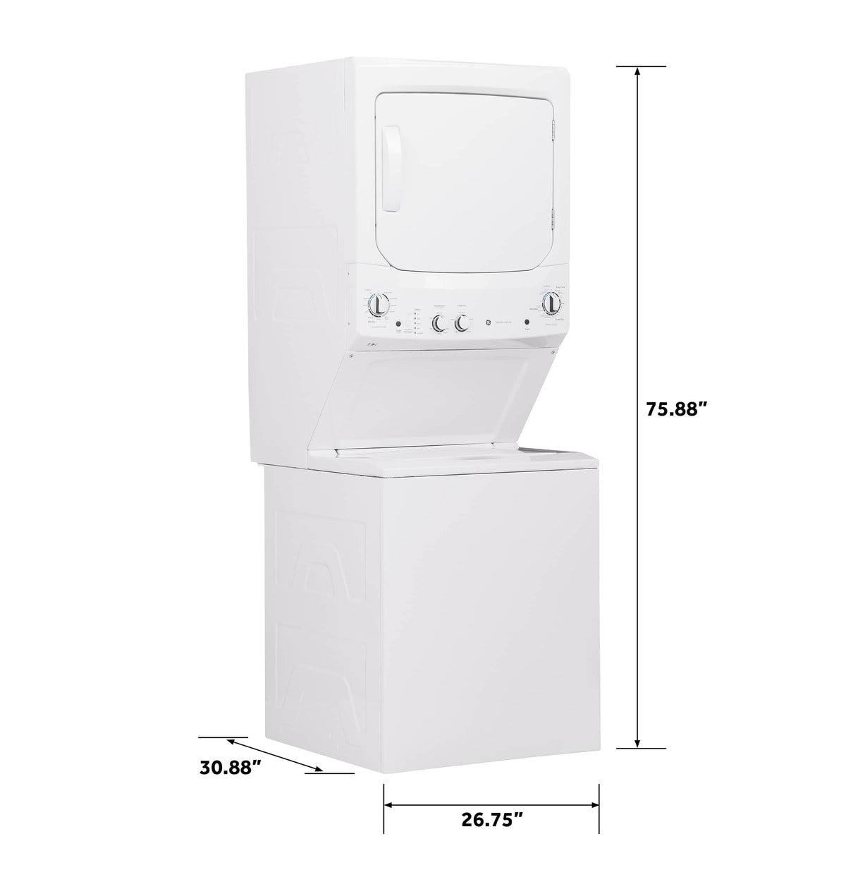 GE – 3.8 Cu. Ft. Top Load Washer and 5.9 Cu. Ft. Electric Dryer Laundry Center – White