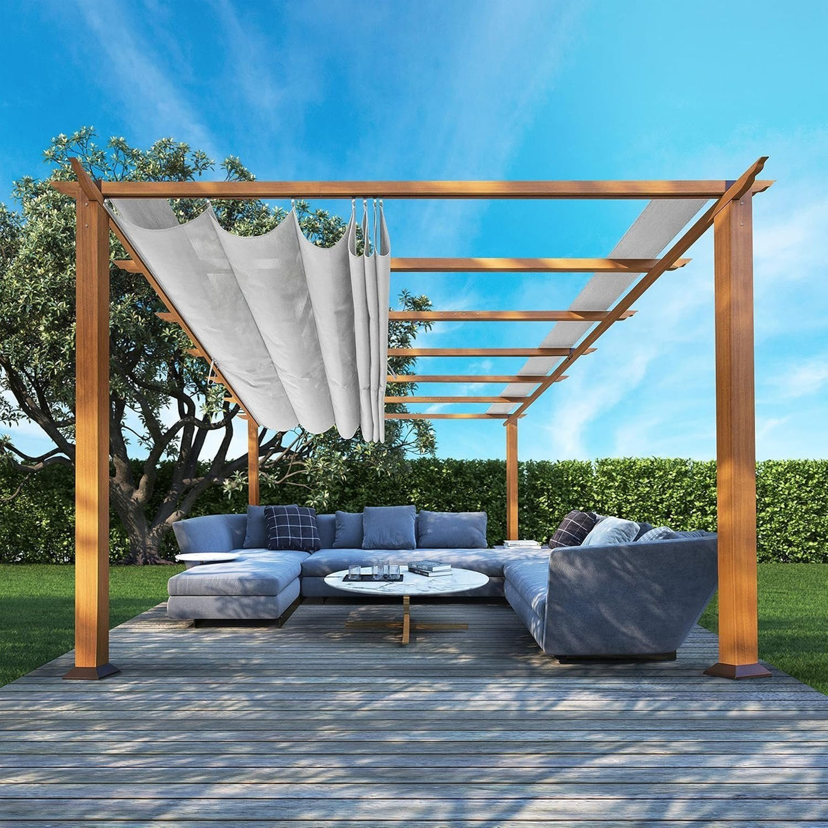 Florence Aluminum Pergola with Canopy Paragon Outdoor