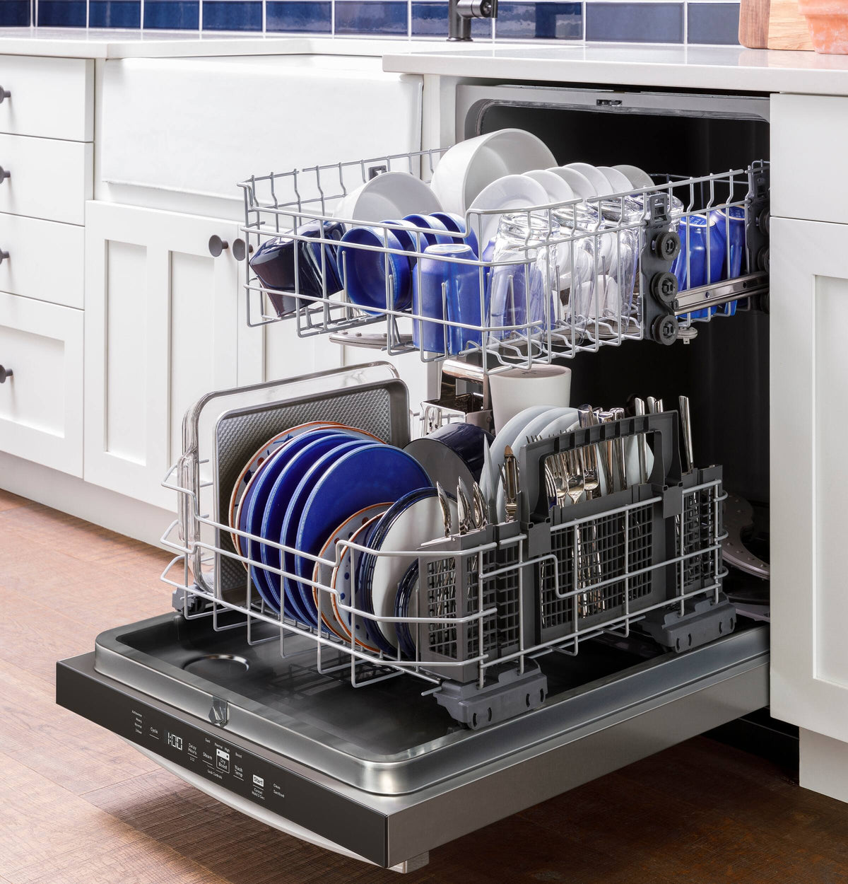 GE – 24″ Top Control Built-In Hybrid Stainless Steel Tub Dishwasher with Dry Boost – Stainless Steel