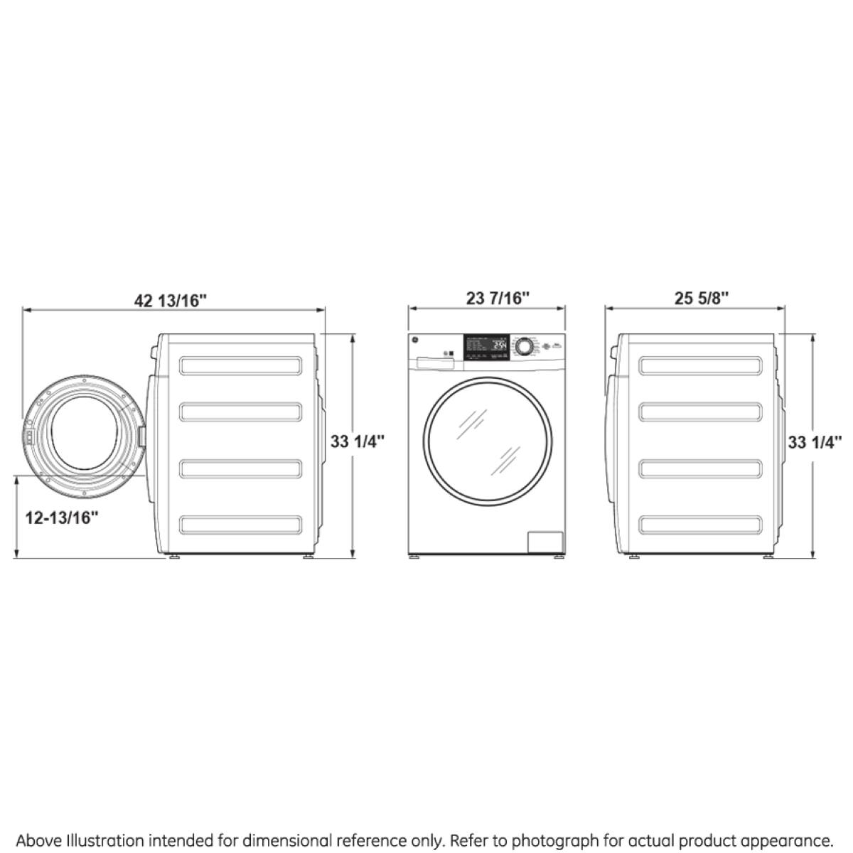 GE – 2.4 Cu. Ft. High-Efficiency Front Load Washer and Electric Condenser Dryer Combo with Steam and Sanitize – White
