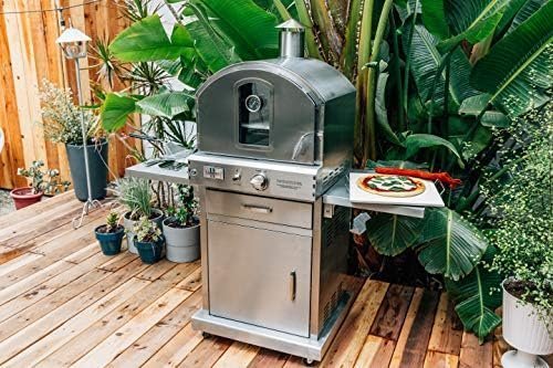 Summerset ‘The Oven’ Outdoor Freestanding Large Capacity Gas Oven with Pizza Stone, Smoker Box and Mobile Cart, 304 Stainless Steel Construction, Natural Gas