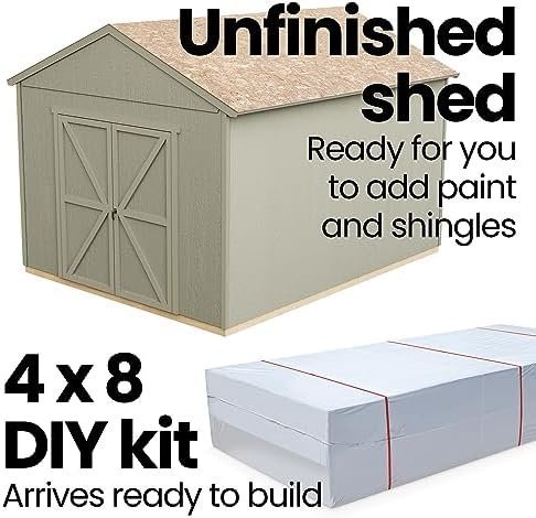 Handy Home Products Rookwood 10×12 Do-It-Yourself Wooden Storage Shed- Does not Include Floor kit, Paint, or Roofing Shingles