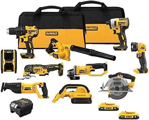 DEWALT 20V MAX Power Tool Combo Kit, Cordless Power Tool Set, 10-Tool with 2 Batteries and Charger Included (DCK1021D2)