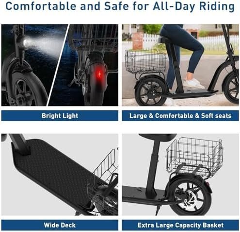Hiboy MAX Pro Electric Scooter, 46.6 Mi Long Range, 22 MPH Power by 650W MAX Motor, 11” Pneumatic Tires, Split Hub Design, Dual Suspension, 265lbs MAX Load, Commuting Electric Scooter for Adults