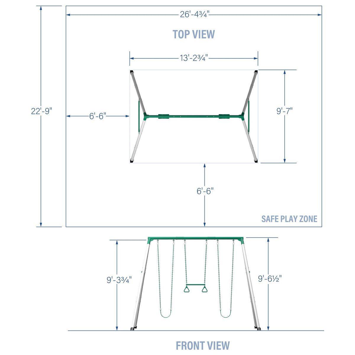 Big Brutus Heavy-Duty Metal A-Frame Swing Set