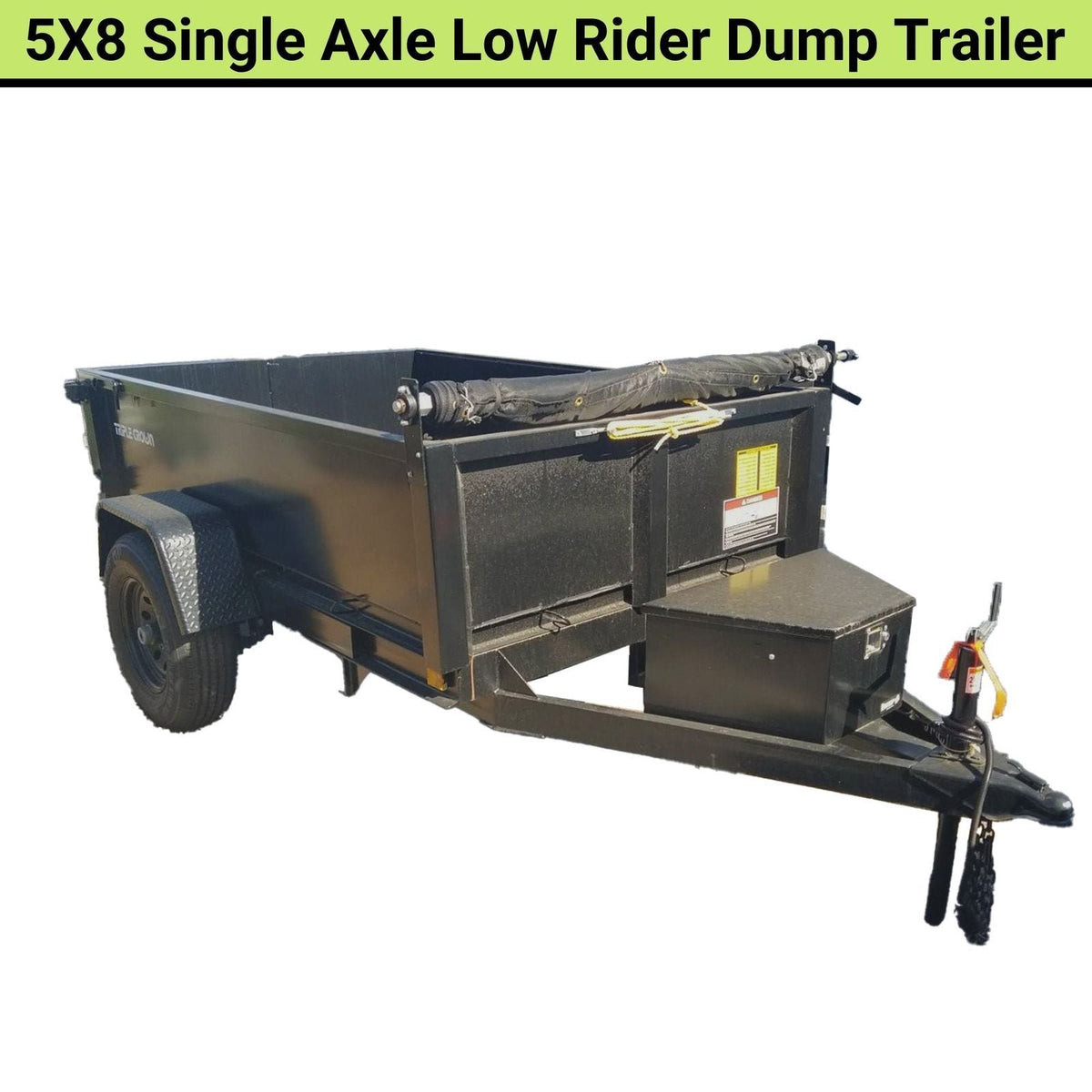 Triple Crown 5X8 Single Axle Lowrider Dump Trailer | Black | D5X8LRD