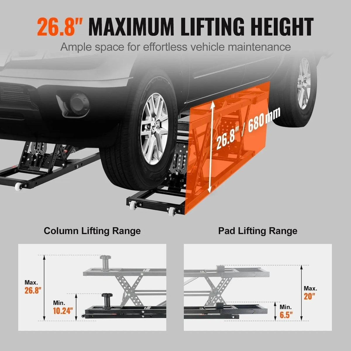 26.8″ Auto Lift for Trucks, 7000 lbs Capacity, Heavy-Duty Carbon Steel, Shop & Garage Use, DOBA-ALT7000