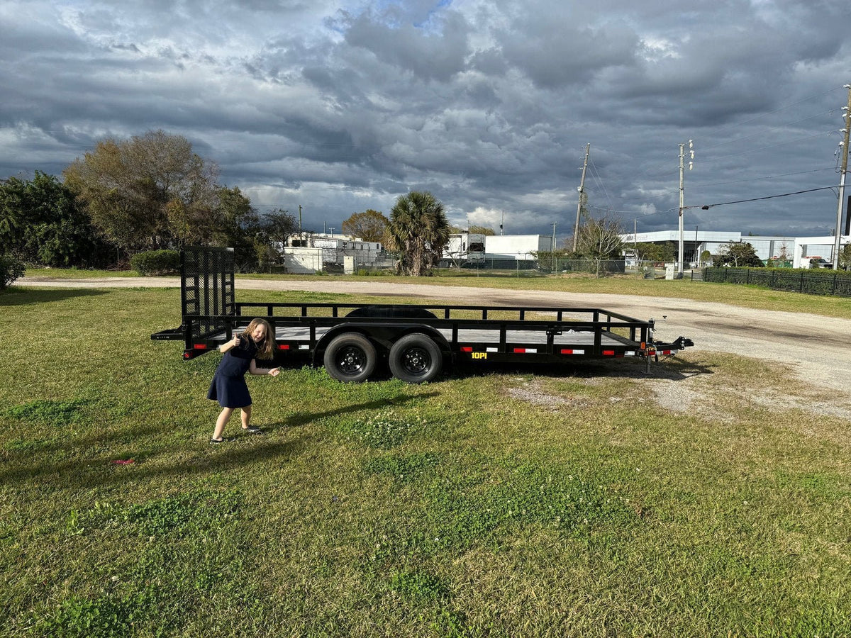 7X20 Big Tex Tandem Axle Pipe Top Black Utility Trailer (10PI-20BK4HDIR)