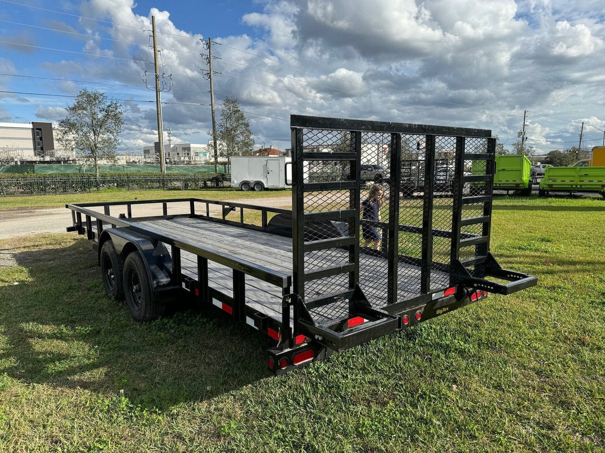 7X20 Big Tex Tandem Axle Pipe Top Black Utility Trailer (10PI-20BK4HDIR)
