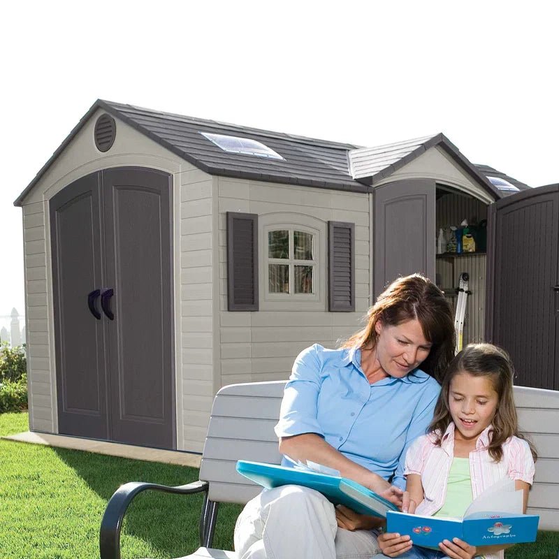 Lifetime 60079 Outdoor Storage Dual Entry Shed, 15 x 8 ft, Desert Sand (B00CTVQ6UG)
