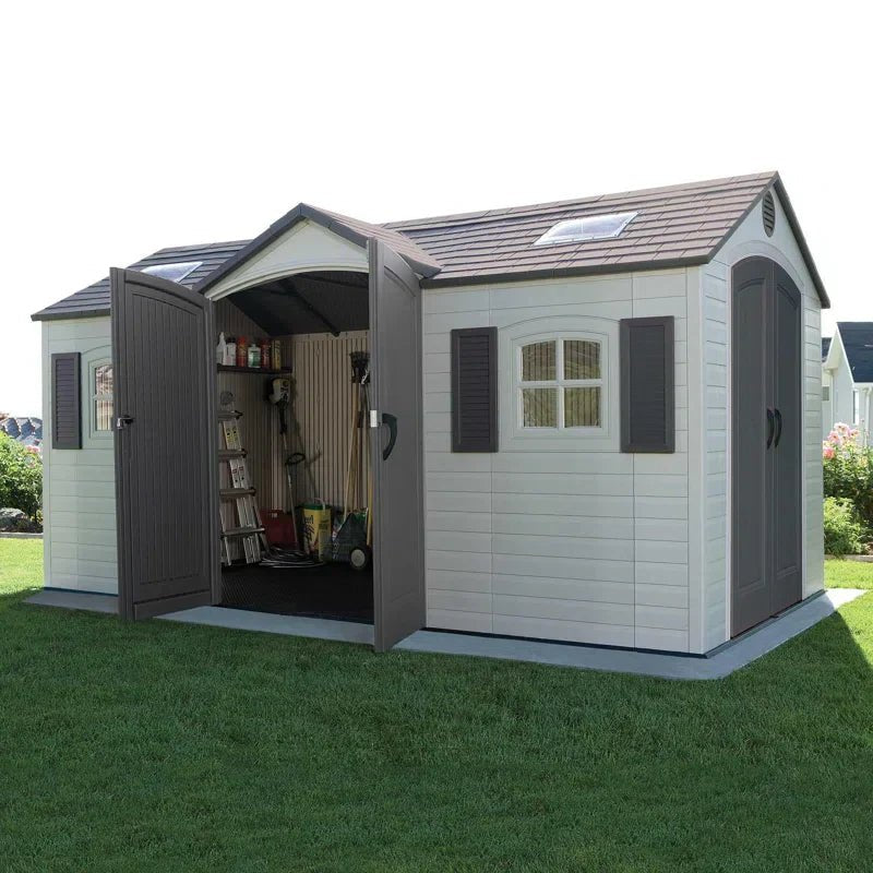 Lifetime 60079 Outdoor Storage Dual Entry Shed, 15 x 8 ft, Desert Sand (B00CTVQ6UG)